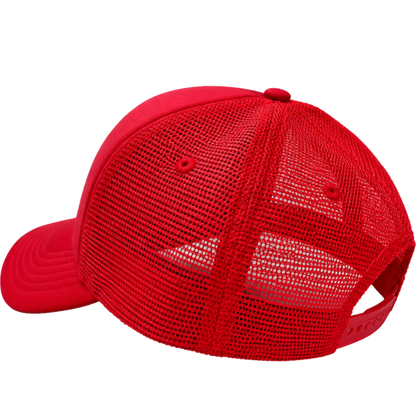 HUSTLER TRUCKER HAT [RED & BLACK]