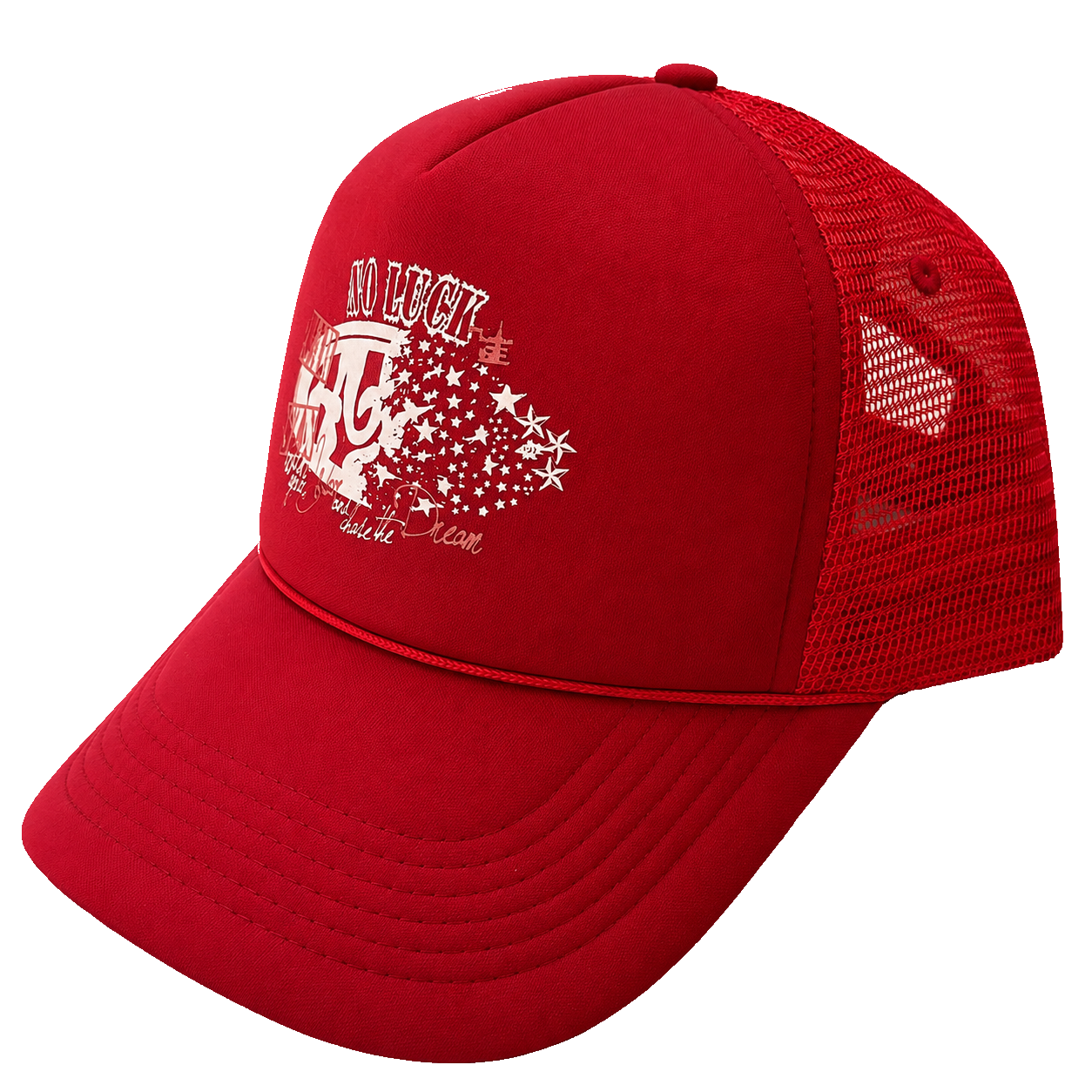 HUSTLER TRUCKER HAT [RED & BLACK]