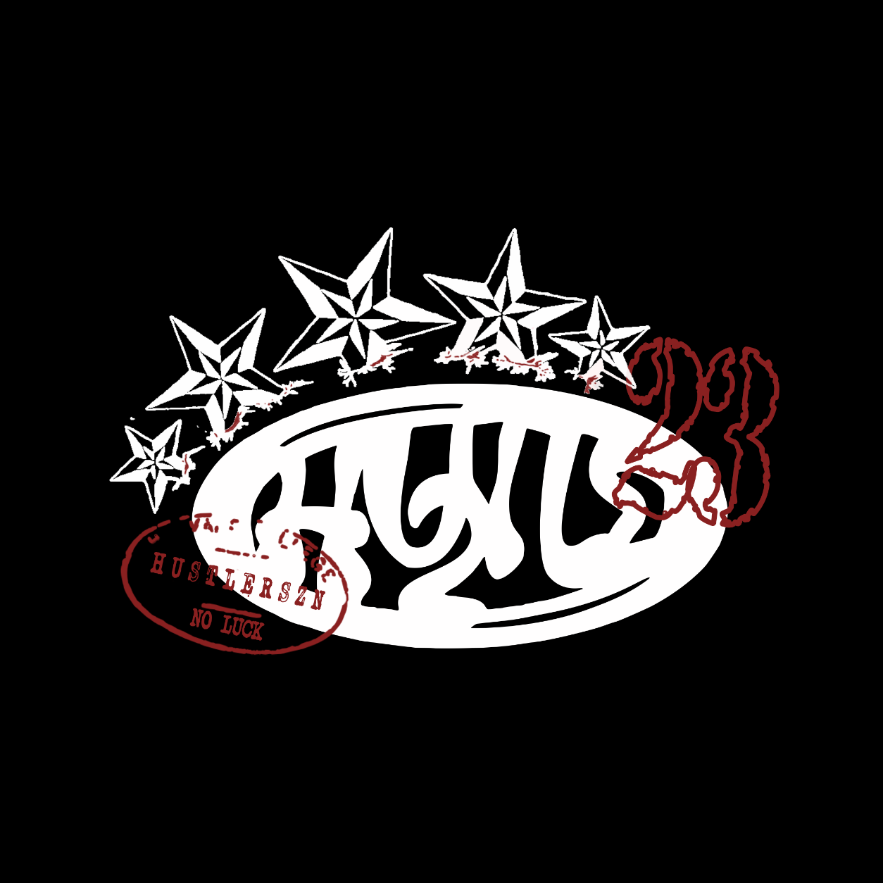 HUSTLER TRUCKER HAT [RED & BLACK]