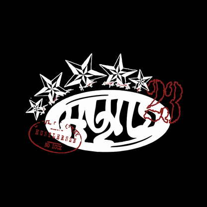 HUSTLER TRUCKER HAT [RED & BLACK]