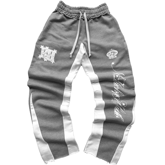 REVERSE HUSTLER PANTS [GREY & WHITE CREAM]